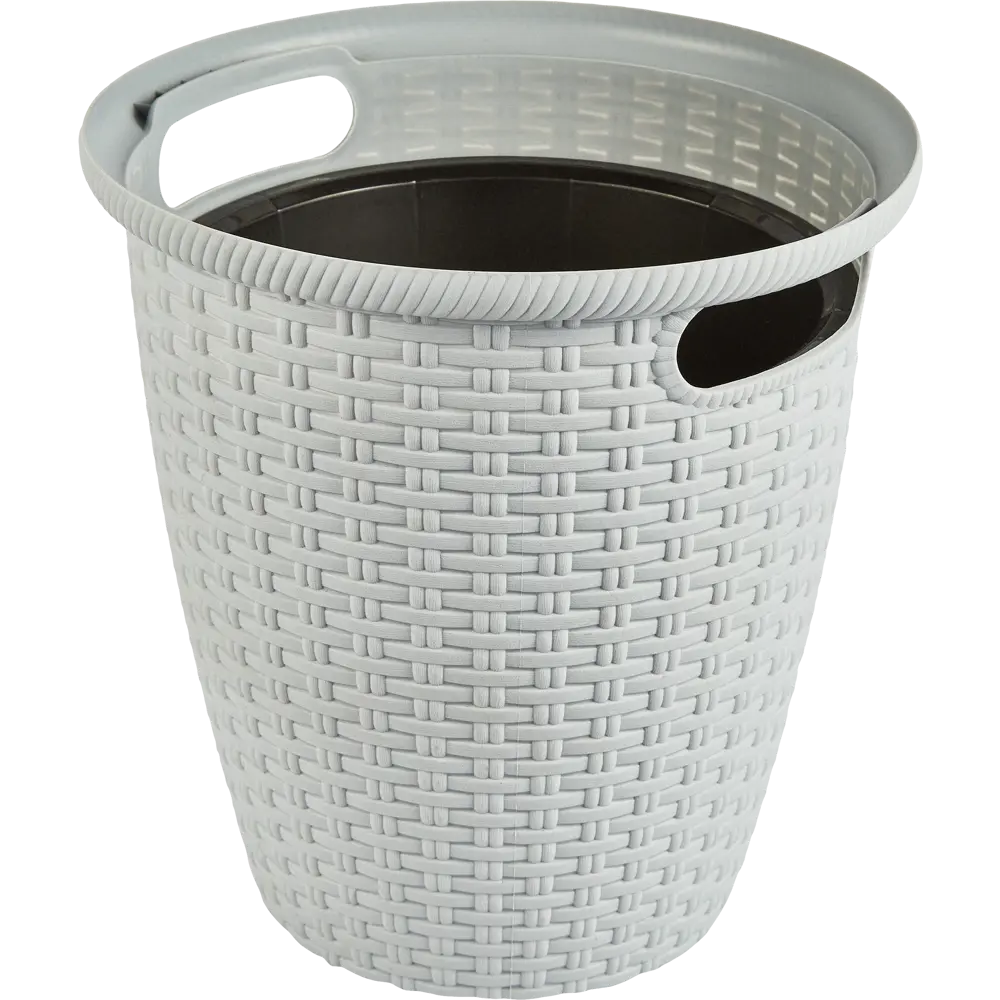 Кашпо для цветов Ingreen Rattan ø26.6 см v10 л пластик серый 87660972 STLM-2199093