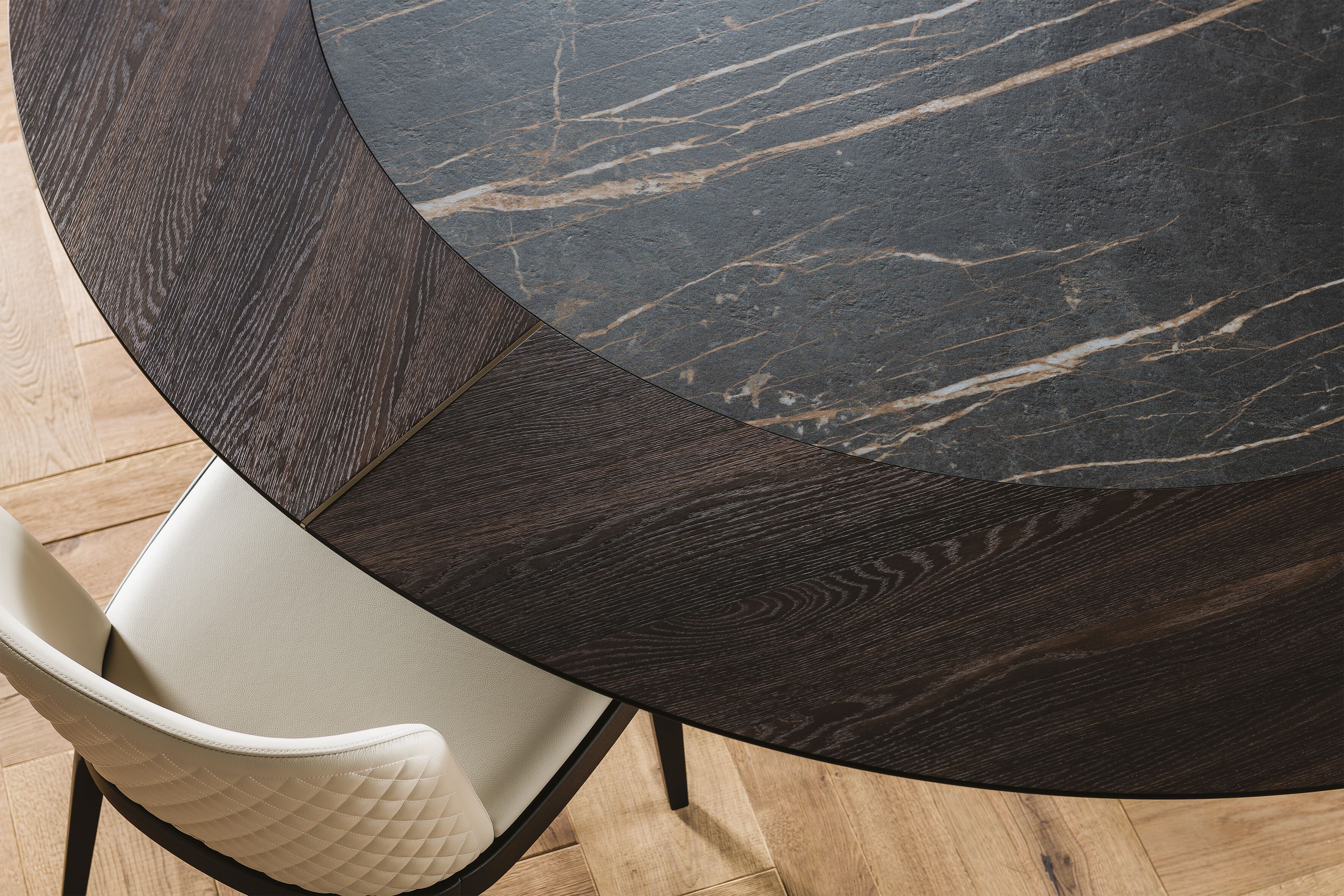 Круглый деревянный стол и вращающаяся керамическая вставка Cattelan italia ARCH-00119244 - Вид №3