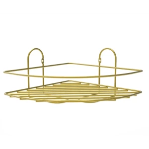 Полка для ванной Lemer Nil одноярусная 23x23 см металл цвет золото