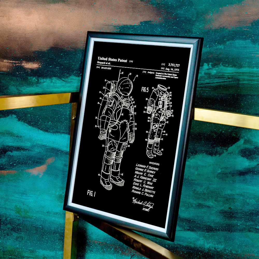 896521338_1818 Арт-постер «Патент на космический скафандр «Аполлон», 1973» Object Desire  - Вид №1