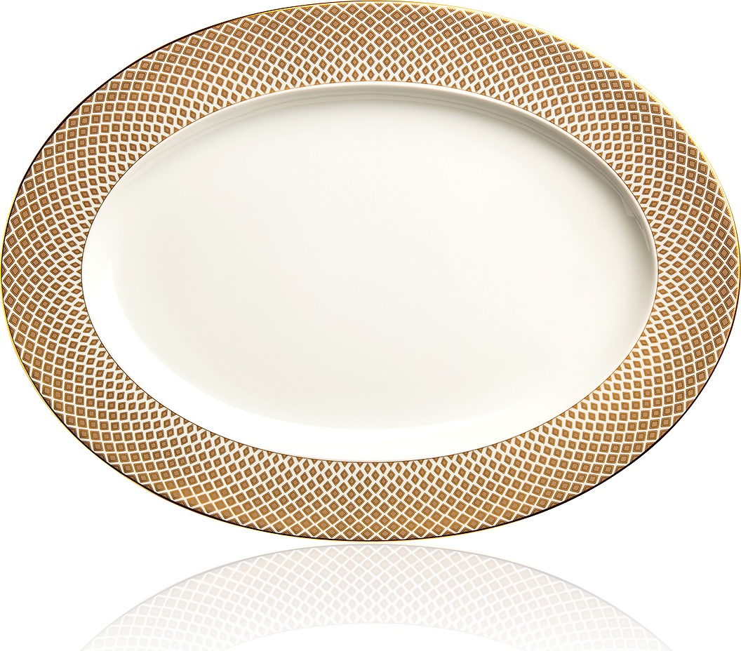 10621284 Rosenthal Блюдо овальное Rosenthal Францис Карро Беж 40см, фарфор Фарфор 