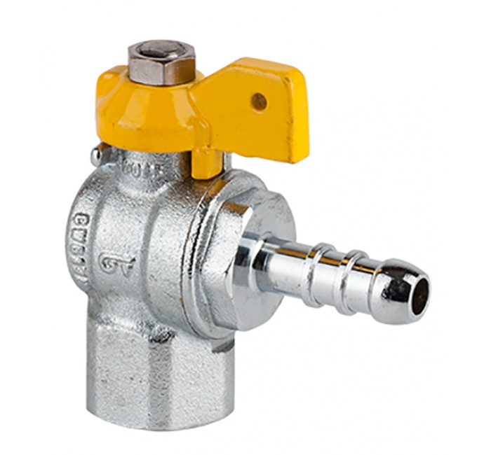 GENEBRE 3575 04 Угловой шаровой кран для газа, F-шланговое соединение  - Вид №1