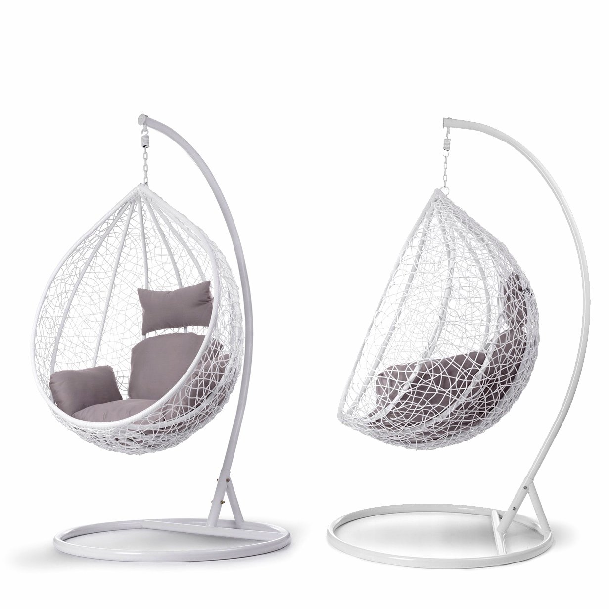 Подвесное кресло искусственный ротанг белое AFINA  00-3860512 Белый  - Вид №3