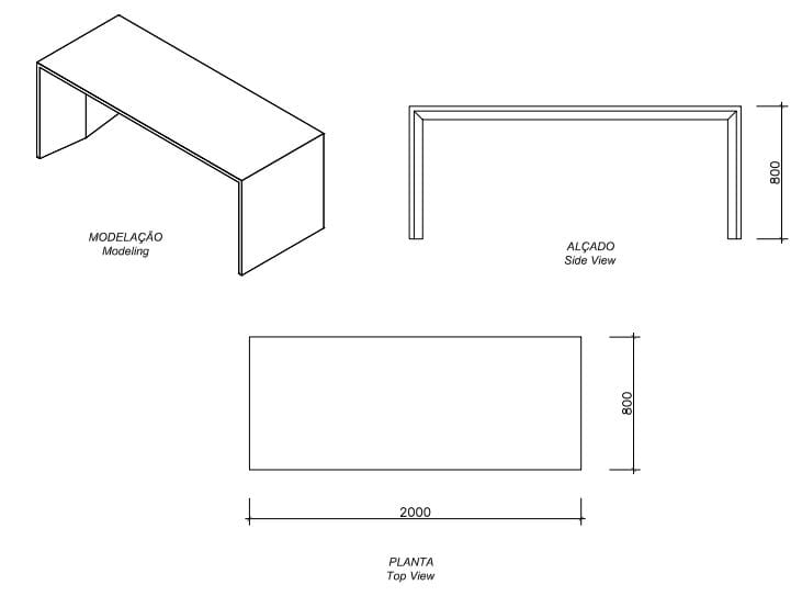 Бетонный прямоугольный стол для общественных мест amop R-Light ARCH-00130487 - Вид №1