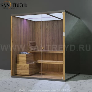 Effegibi BODYLOVE S BL20200007 Сауна. Установка: к стене. Мощность: 8 кВт макс. Размеры: длина 200 см, ширина 176 см. Отделка: термообработанная древесина и зеркало.