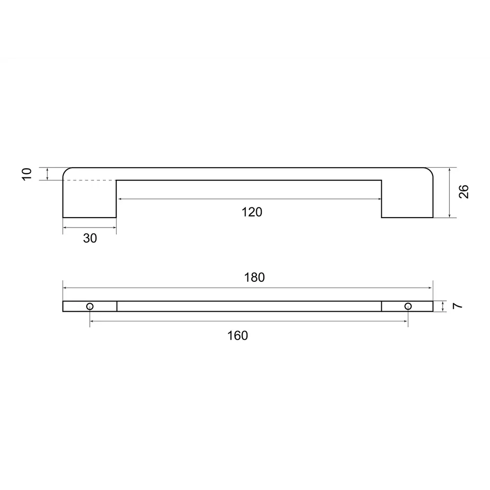 Мебельная ручка-скоба Ritiro ЦАМ 160 мм белый 86899264 STLM-2091545 PALLADIUM  - Вид №2