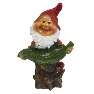 84549160 Фигура садовая «Гном держит листок» высота 28 см