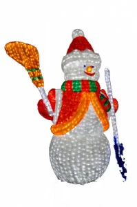 Световая Фигура 3D "Снеговик" ELKI СВЕТОВЫЕ ФИГУРЫ 017720 Красный