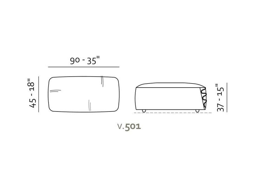 Кожаный прямоугольный пуф Max Divani KEA ARCH-00116547 - Вид №2