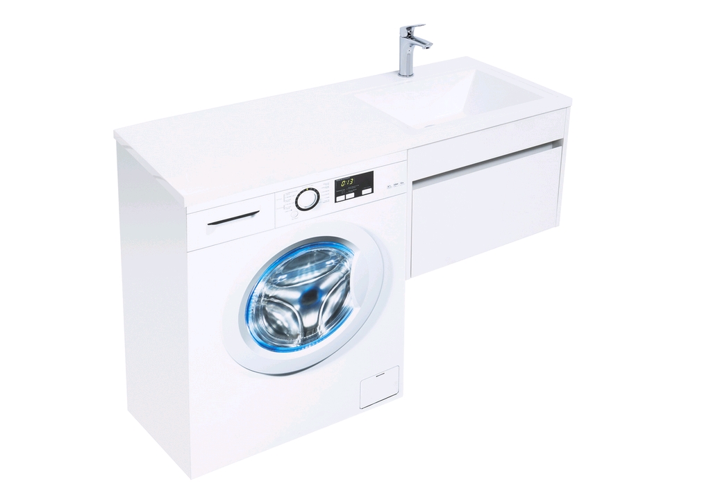 Тумба с раковиной Aquanet Токио 120 R белый (подвесная, 1 ящик) 0023691600235500 - Вид №11