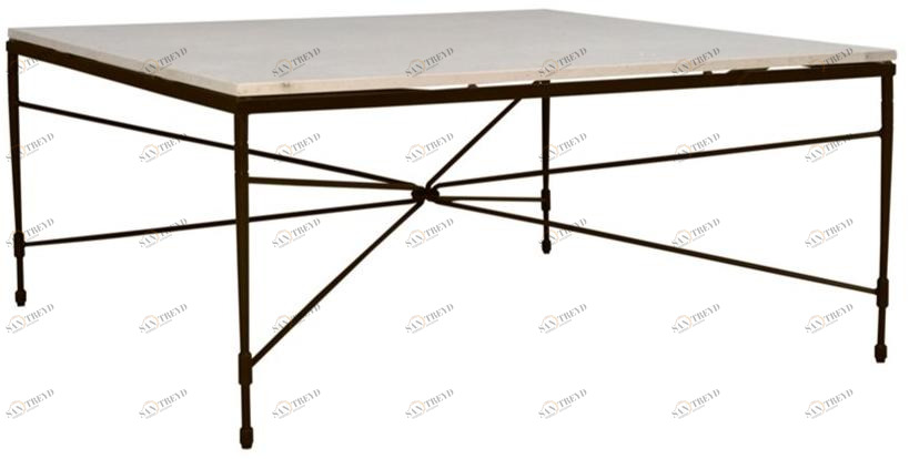 JANUS et Cie Квадратный журнальный столик из смолы и нержавеющей стали Amalfi sun-id-1381348