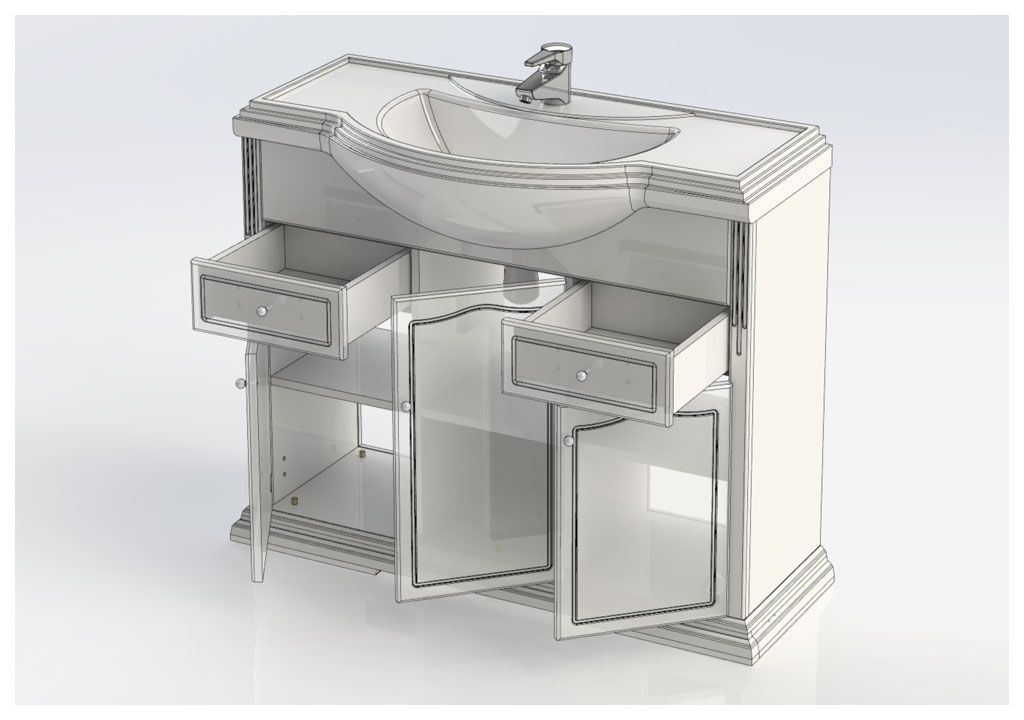 Тумба с раковиной Aquanet Лагуна Классик 105 белый 0020130400188365 - Вид №4