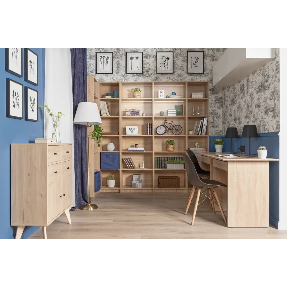 Стеллаж БУККЕР для книг с регулируемыми полками в стиле дуб Гикори 82851588 STLM-0037035 - Вид №6