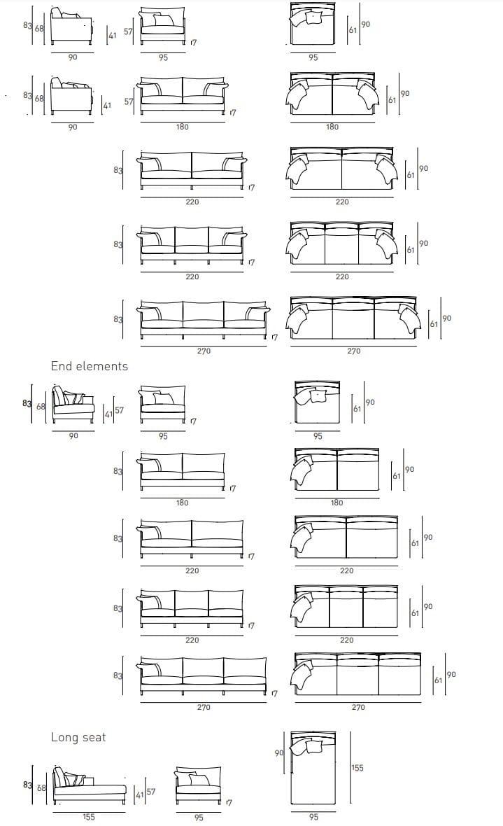 Современный стиль раскладной диван-кровать Living Divani сорочка ARCH-00001441 - Вид №2