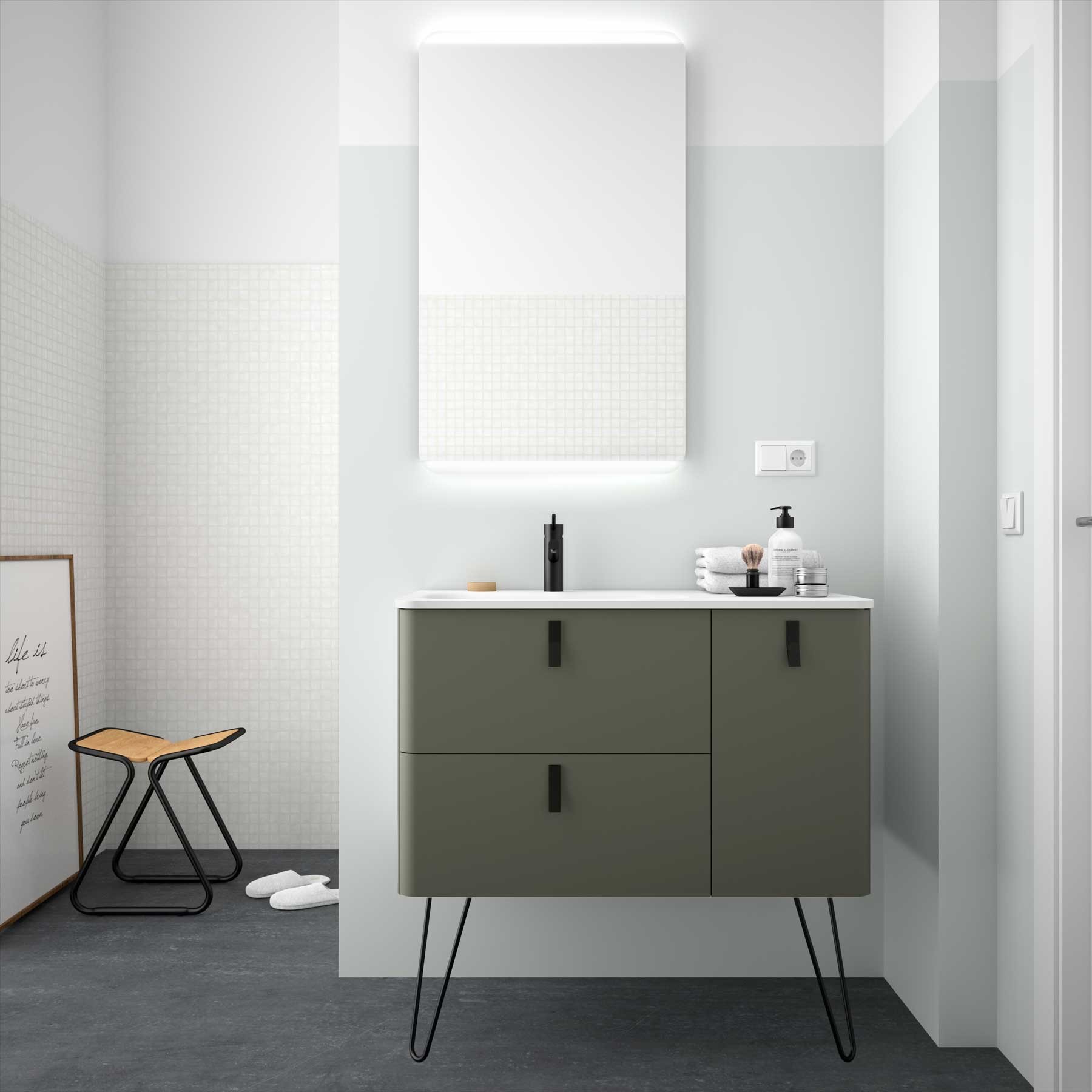 24714 SALGAR Комплект из 2 ножек UNIIQ BLACK 300 мм  - Вид №1