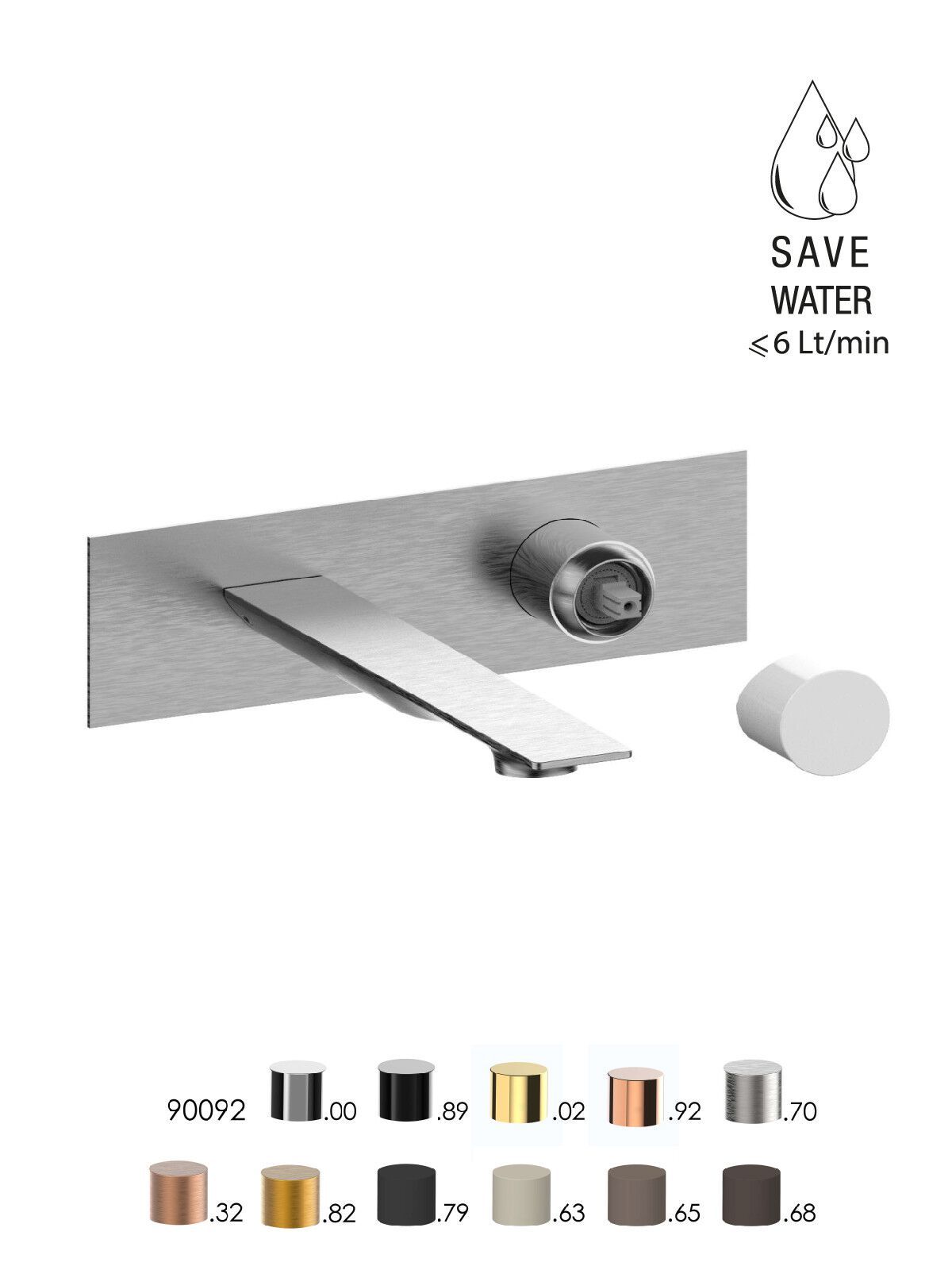 Однорычажный настенный смеситель для раковины без слива Rubinetterie Frattini Narciso S ARCH-00045233 - Вид №4