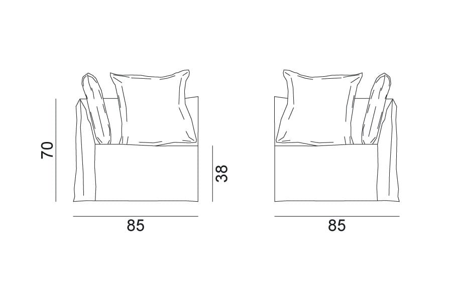 Съемное угловое кресло из ткани Gervasoni Ghost ARCH-00073510 - Вид №4