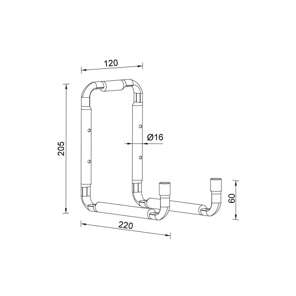 Крючок гаражный двойной 12x20.5x22 см KONSENSA сталь цвет черный/золотой нагрузка до 20 кг 89433813 STLM-2084314  - Вид №3