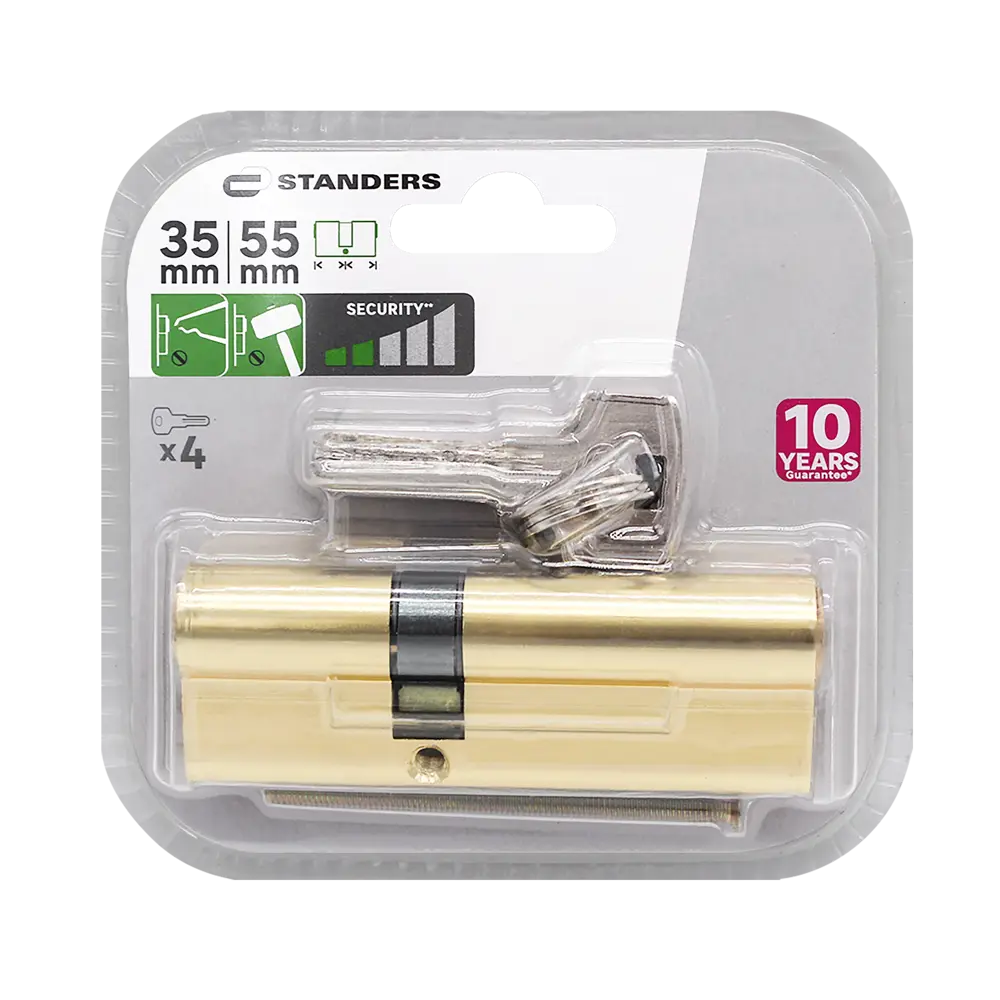 Цилиндр дверной Standers TTAL1-3555GD с защитой от взлома 82625314 STLM-0032189 - Вид №2