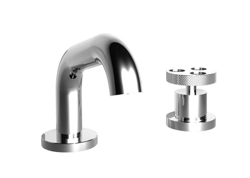 38502 Смеситель для раковины на два отверстия с традиционным картриджем и сливом clic-clac. Bongio Bowling