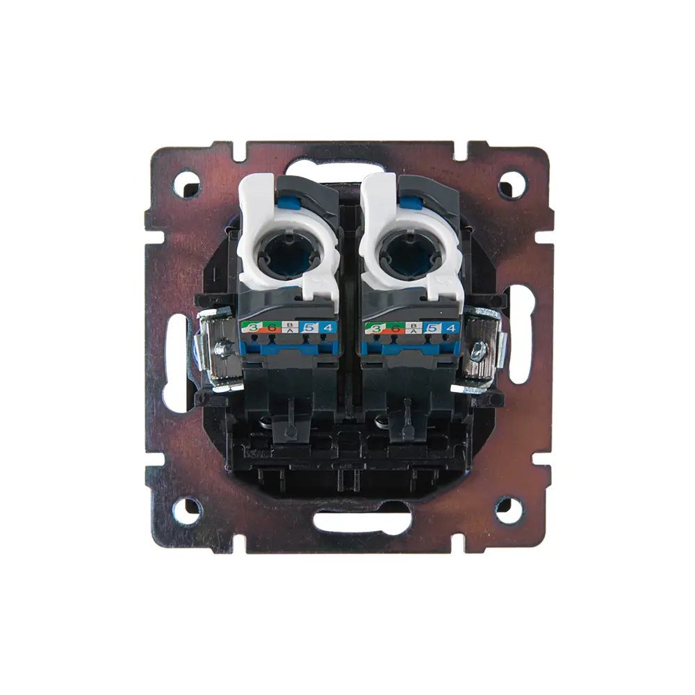 Розетка компьютерная двойная встраиваемая Werkel RJ45 цвет черный матовый 84491985 STLM-2201350 Встраиваемые механизмы - Вид №1
