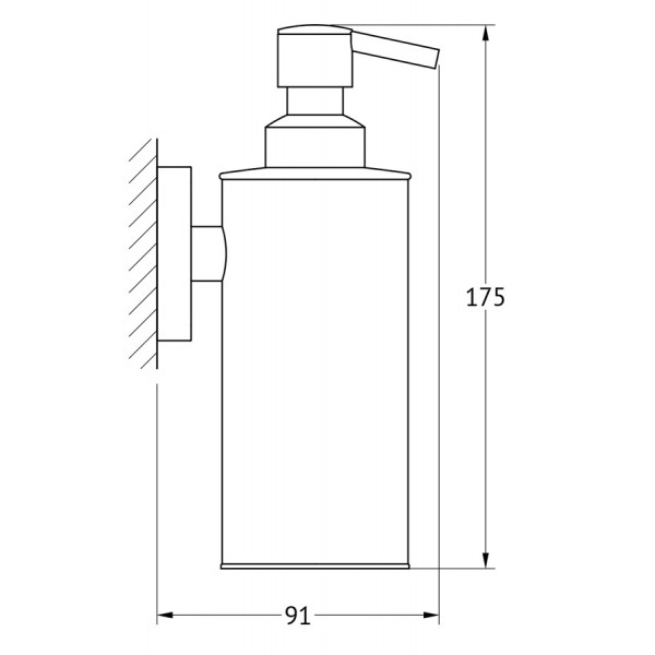 Емкость для жидкого мыла металлическая 260 мл Ellux AVANTGARDE AVA 010 sun-id-561412 - Вид №1