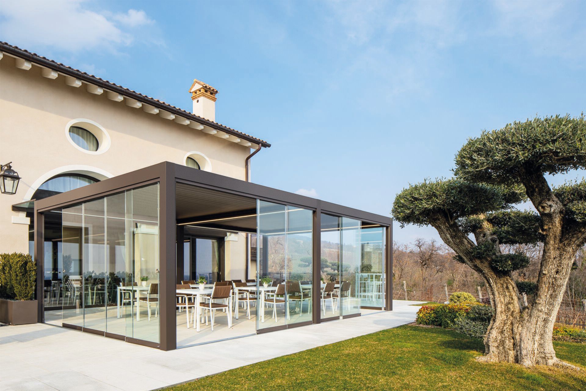 Биоклиматическая беседка из алюминия с поворотными планками YCO WATERPROOF ARCH-00055069 - Вид №5