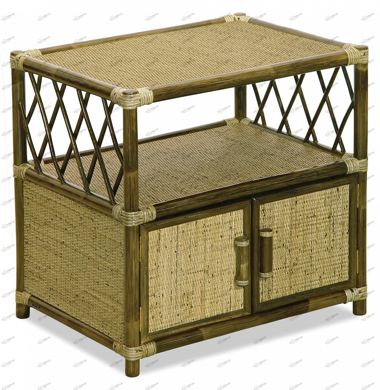 Тумба под телевизор с дверцами 57х60 см олива Calamus Rotan VINOTTI  00-3885381 Зеленый 