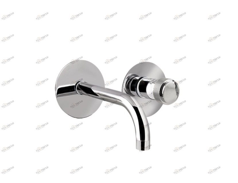 071440.P00.50 Смеситель для раковины, однорычажный, с декоративным латунным кольцом Яркий хром Mestre 