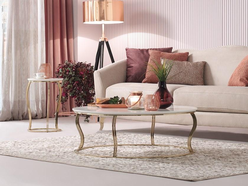 Enza Home Низкий круглый журнальный столик из мдф и металла Angel sun-id-1475131 - Вид №3