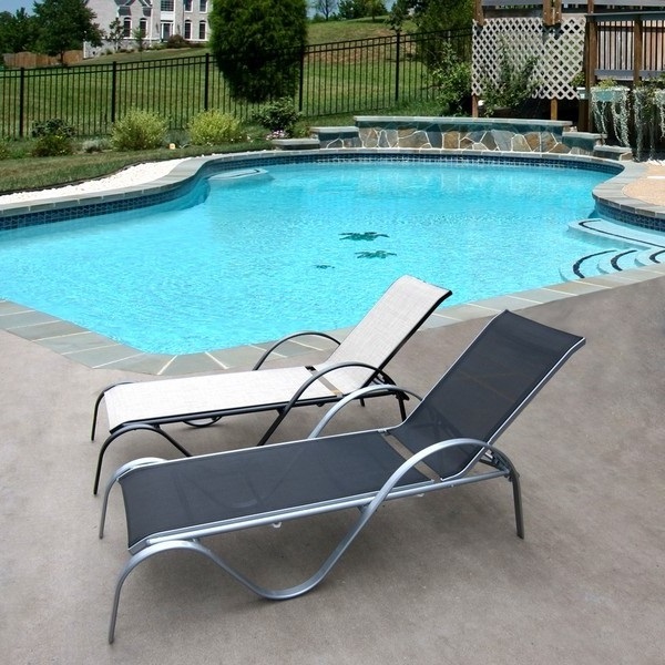 Шезлонг-лежак бежевый "Рио-Люкс" Beige AFINA  130445 Бежевый  - Вид №1