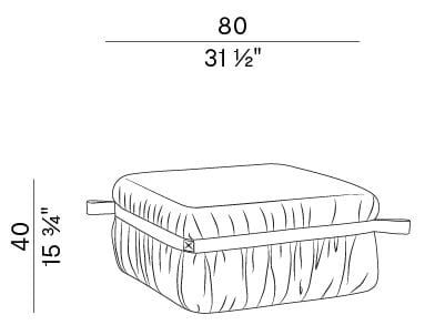 Квадратный пуф из ткани Potocco Herm ARCH-00058301 - Вид №3
