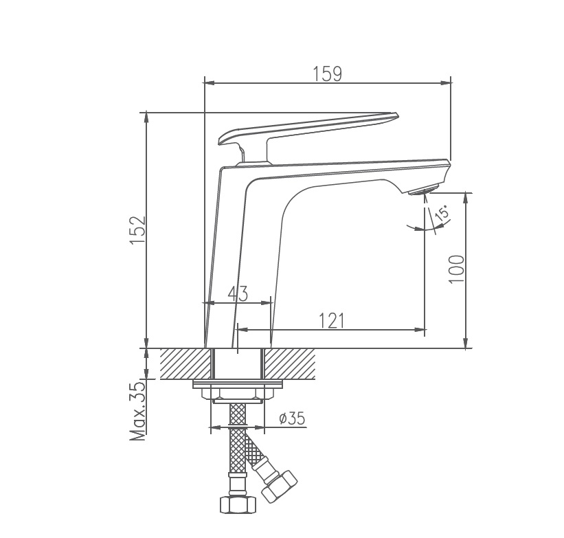 HB10548-7 Смеситель для раковины , черный Haiba  - Вид №2