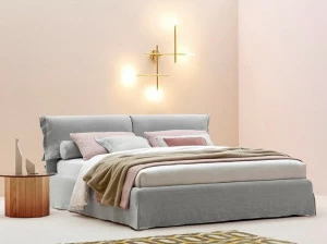 Twils Двуспальная кровать из ткани с мягким изголовьем