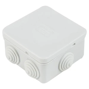 Распределительная коробка открытая Экопласт 85×85×40 мм 6 вводов IP44 цвет серый