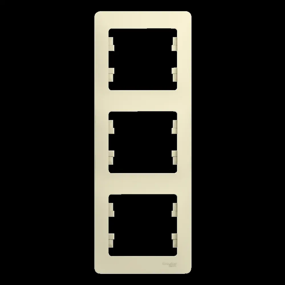 SYSTEME ELECTRIC Glossa - рамка для розеток на 3 поста в бежевом цвете 89365972 STLM-1459738