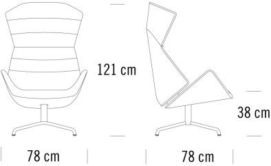 Thonet Кресло поворотное на 4-х спицах с подлокотниками 808 sun-id-1386334 - Вид №6