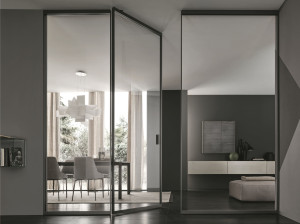 Раздвижные двери из стекла и алюминия