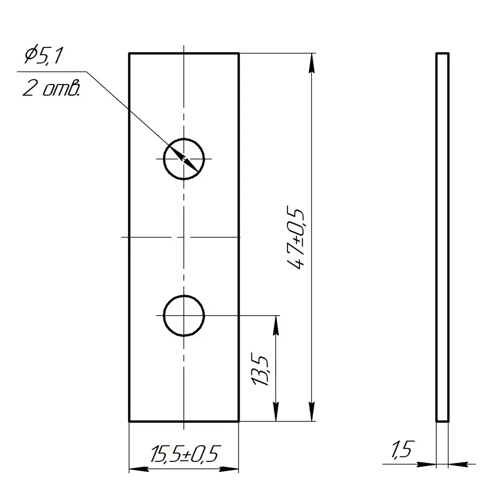 пластина соединительная мебельная 47x15x1,5 ПЕТРОТЕХ STLM-2170020 - Вид №3