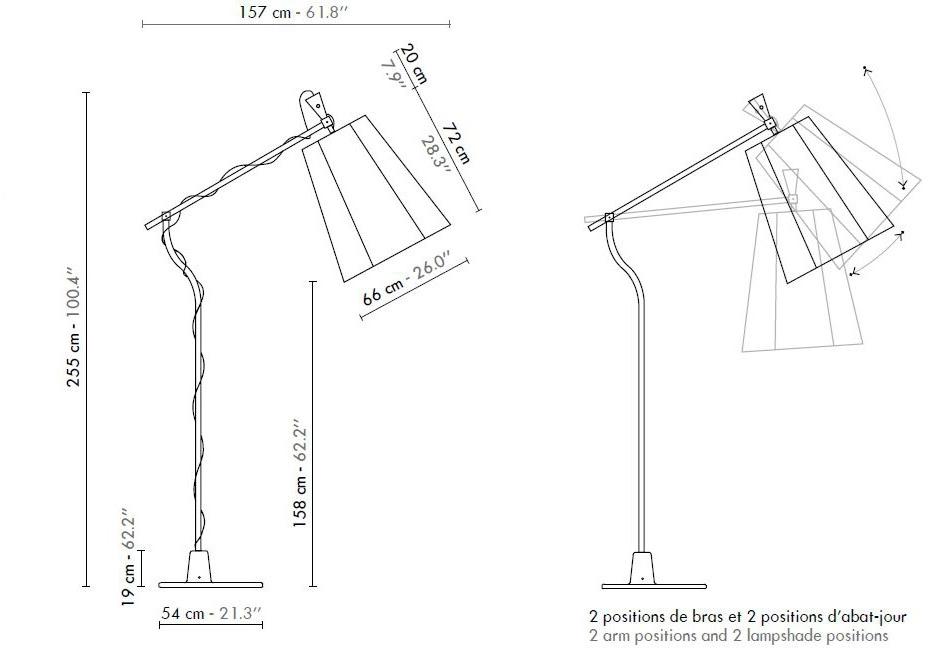 designheure Регулируемый торшер Luxiole L255xxllmo - Вид №6