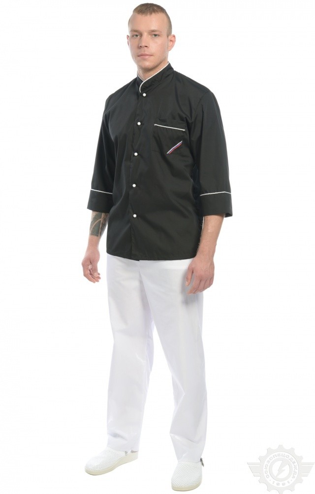 69107 Куртка поварская "Люкс-Лайт" черная  Повар  размер 60-62/170-176 Спецодежда  - Вид №6