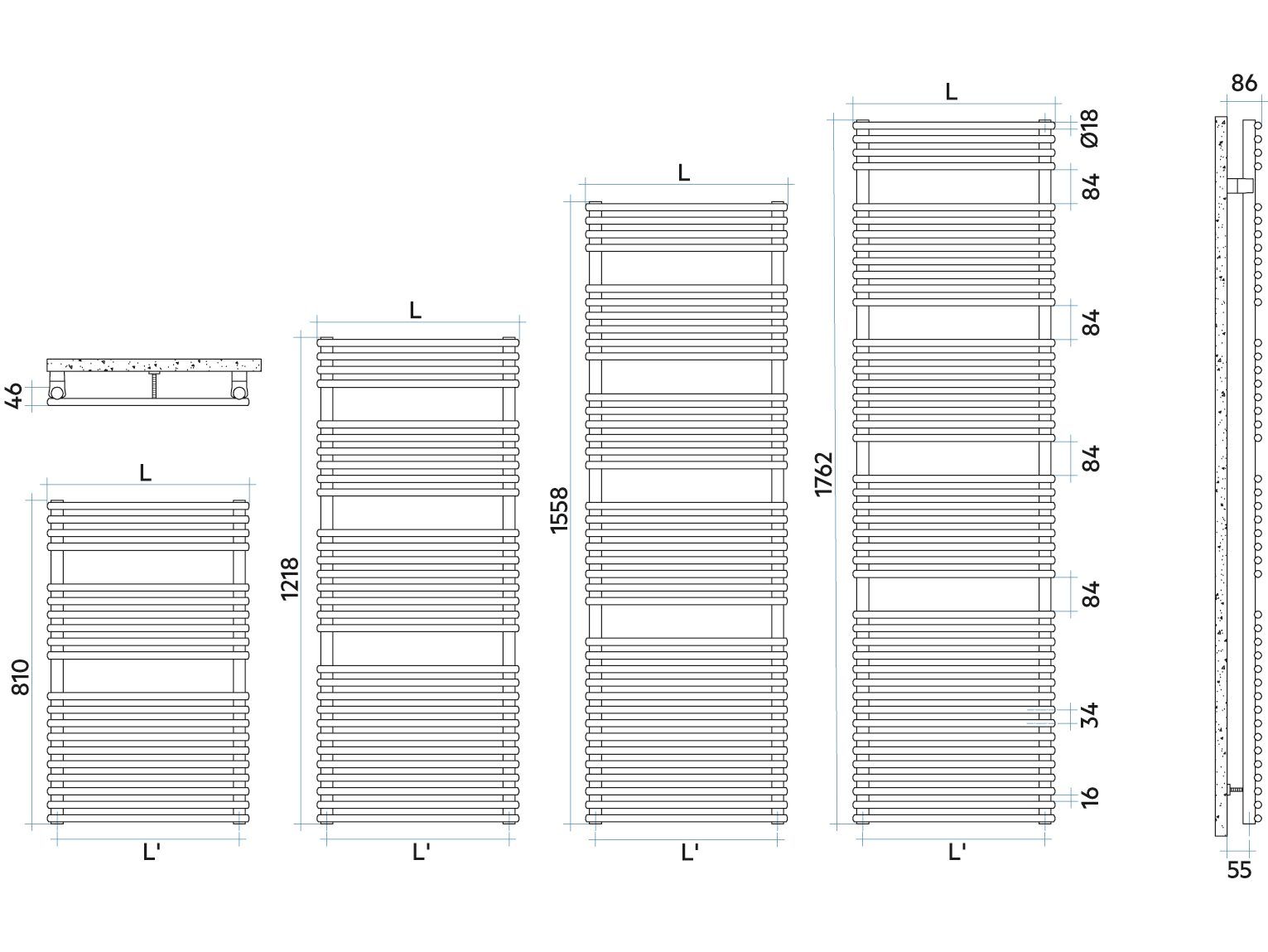 Стальной радиатор для ванной комнаты Irsap флейта ARCH-00023489 - Вид №5