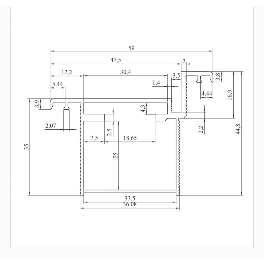 Дверная коробка Invisible 2500x65x35 мм левая цвет хром (2.5 шт.) 89461451 STLM-2096824 MARKEEVDOORS  - Вид №1