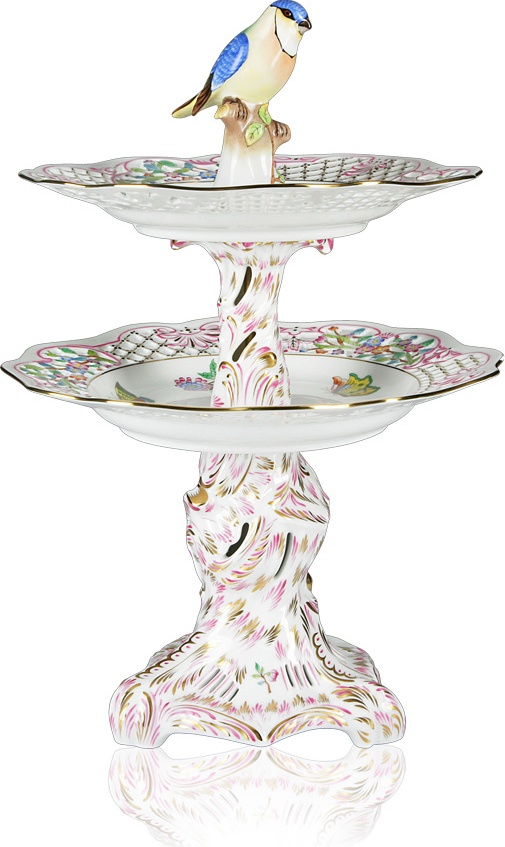 86197 Herend Ваза для фруктов двухъярусная 38,5см "Виктория" Фарфор 