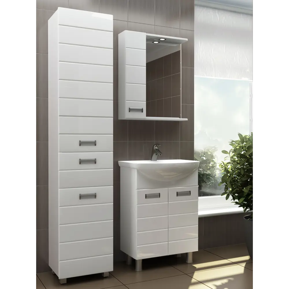 Пенал Emily 60 см цвет белый VIGO STLM-2053322 - Вид №1