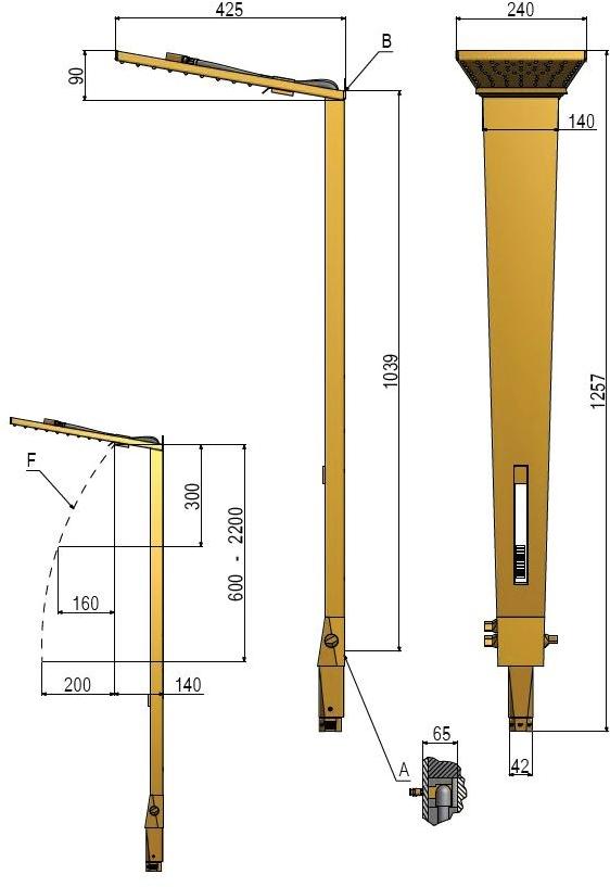 tender rain Настенная душевая стойка из латуни с душевой лейкой Sharp sun-id-1398319 - Вид №6
