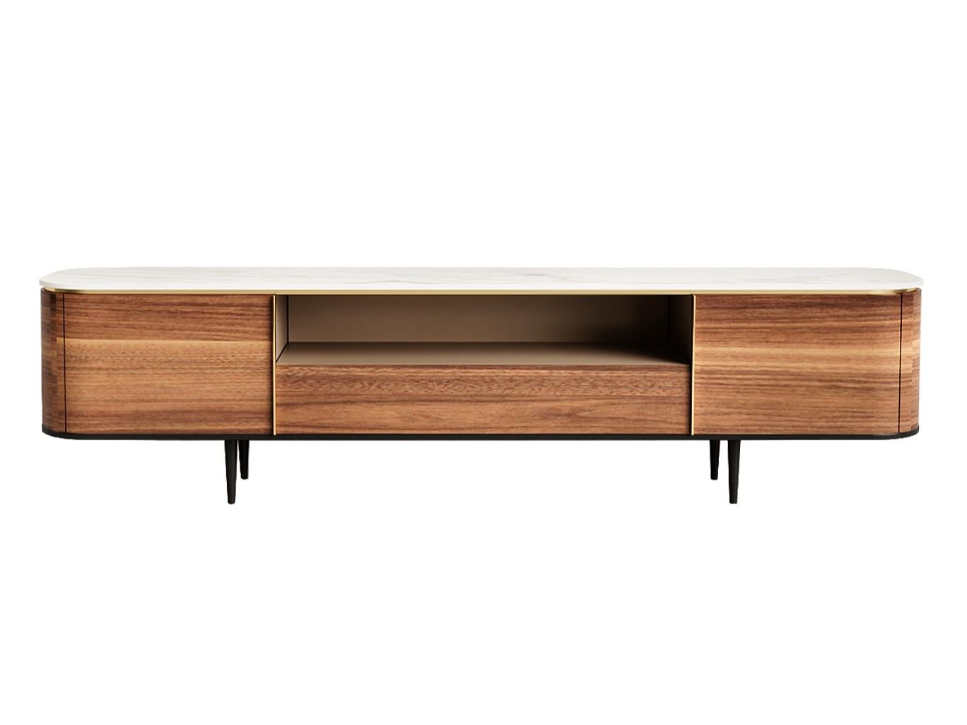 Низкий деревянный шкаф для телевизора с ящиками ANA ROQUE INTERIORS Elegance ARCH-00090666 - Вид №1