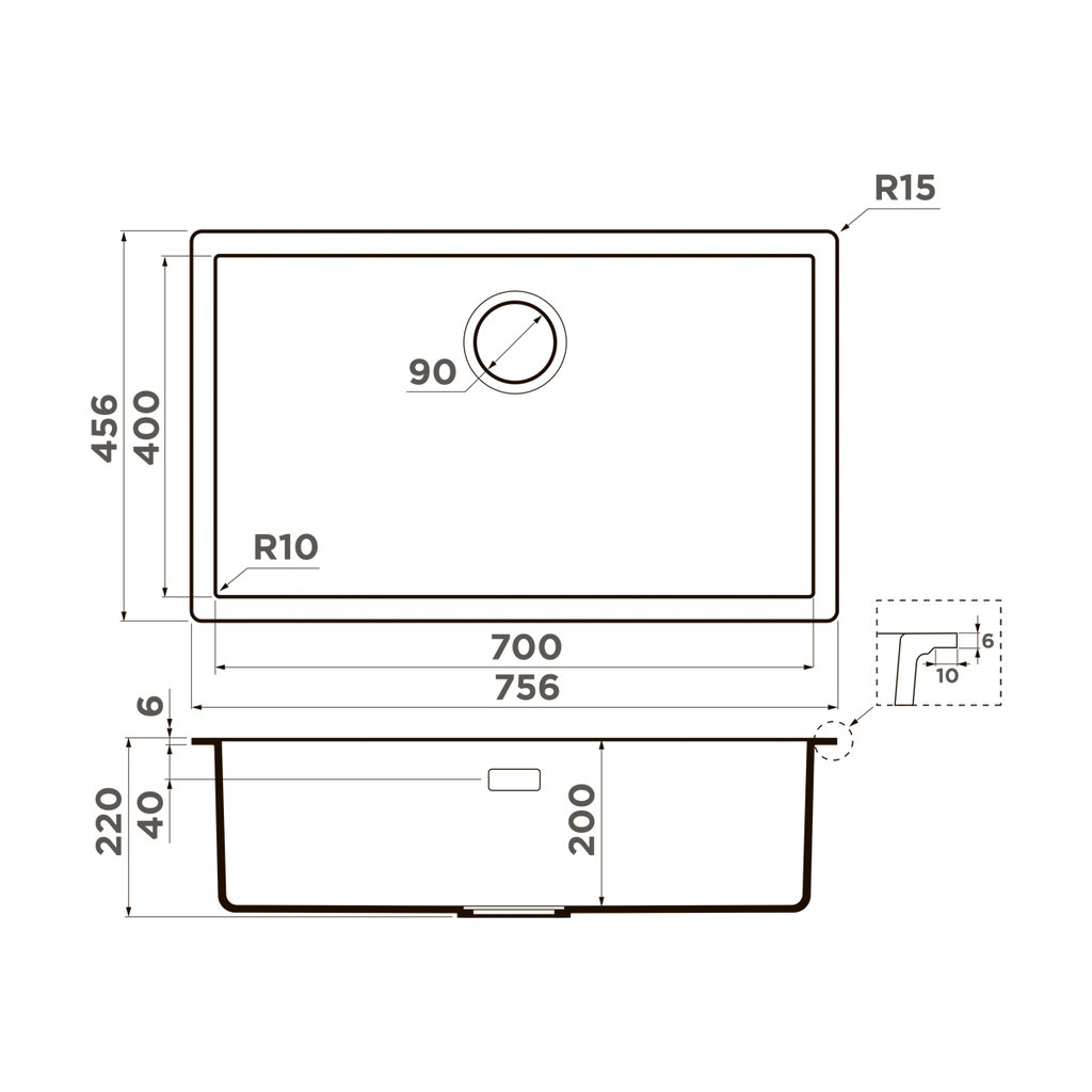 Кухонная мойка Yamakawa 75T Integra BL OMOIKIRI 4997281 - Вид №1