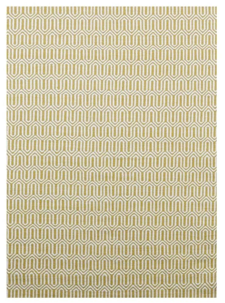 Gancedo Прямоугольный шерстяной коврик с геометрическими мотивами Dhurries sun-id-1442383 - Вид №8