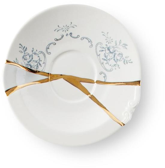 Seletti Фарфоровая кофейная чашка с блюдцем Kintsugi sun-id-1432020 - Вид №1